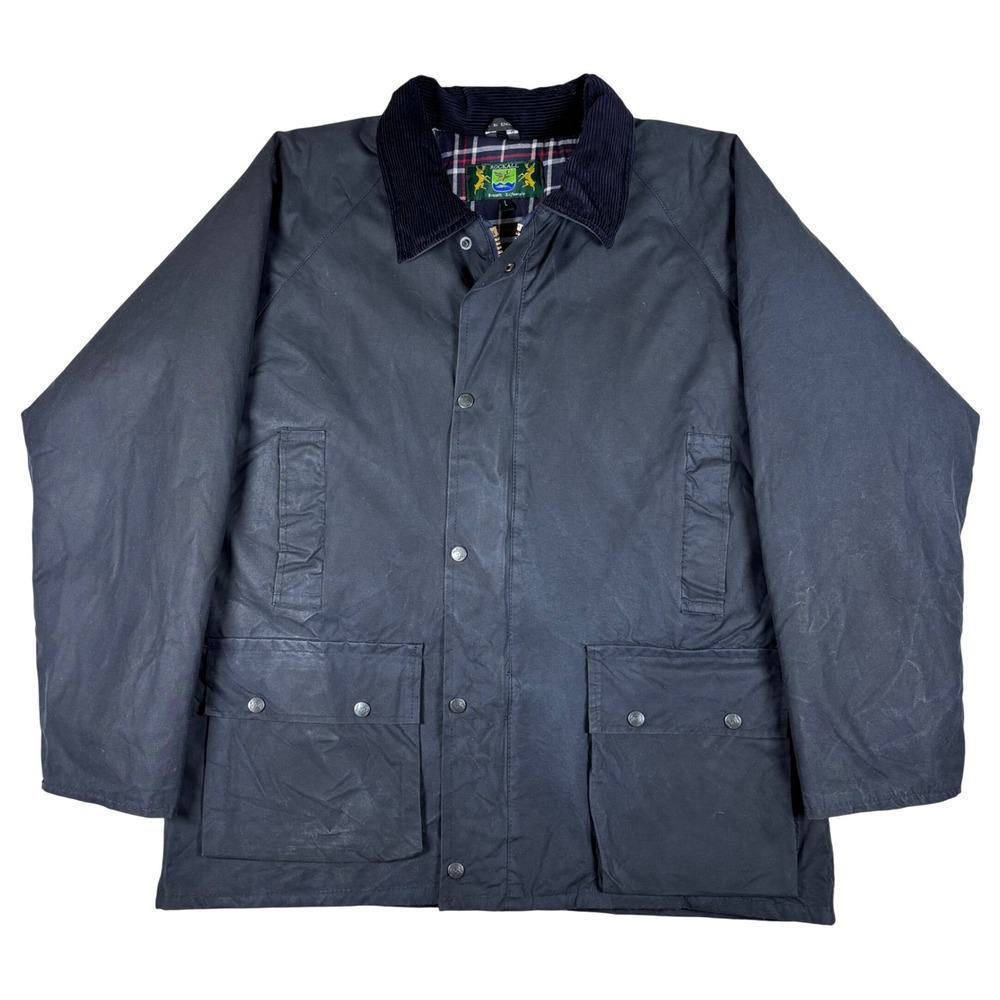 Waxed Cotton Chore Jacket England Black Corduroy Collar Mens LUtility Pockets